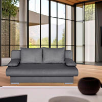 SCHLAFSOFA  mit Liegefunktion, Rücken echt Dunkelgrau  - Chromfarben/Dunkelgrau, Design, Kunststoff/Textil (193/86/85cm) - P & B