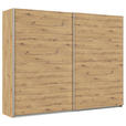 SCHWEBETÜRENSCHRANK  in Eiche Artisan  - Alufarben/Eiche Artisan, KONVENTIONELL, Holzwerkstoff/Metall (271/229/62cm) - Xora