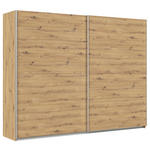 SCHWEBETÜRENSCHRANK  in Eiche Artisan  - Alufarben/Eiche Artisan, KONVENTIONELL, Holzwerkstoff/Metall (271/210/62cm) - Xora