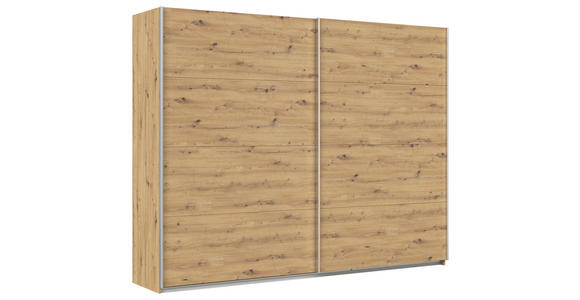 SCHWEBETÜRENSCHRANK  in Eiche Artisan  - Alufarben/Eiche Artisan, KONVENTIONELL, Holzwerkstoff/Metall (271/229/62cm) - Xora