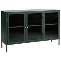 SIDEBOARD grön, guldfärgad  132/85/40 cm  - grön/guldfärgad, Design, metall/glas (132/85/40cm) - Lomoco