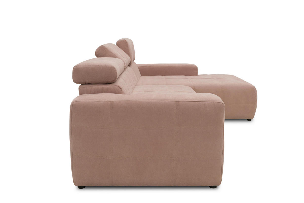 ECKSOFA in Mikrofaser Rosa  285/175 cm  - Schwarz/Rosa, Design, Kunststoff/Textil (285/175cm) - MID.YOU