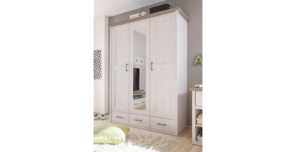 KLEIDERSCHRANK  in Weiß, Trüffeleichefarben  - Trüffeleichefarben/Graphitfarben, LIFESTYLE, Holzwerkstoff/Metall (148/201/62cm) - Carryhome