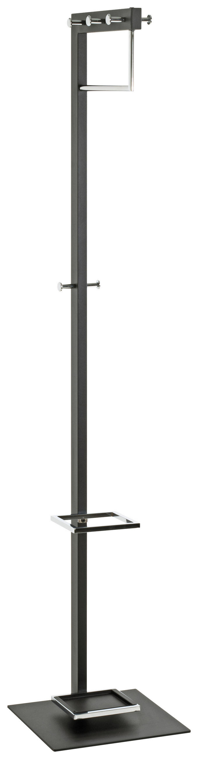 GARDEROBENSTÄNDER in Schwarz, Chromfarben 35/175/41 cm   - Chromfarben/Schwarz, Design, Metall (35/175/41cm)