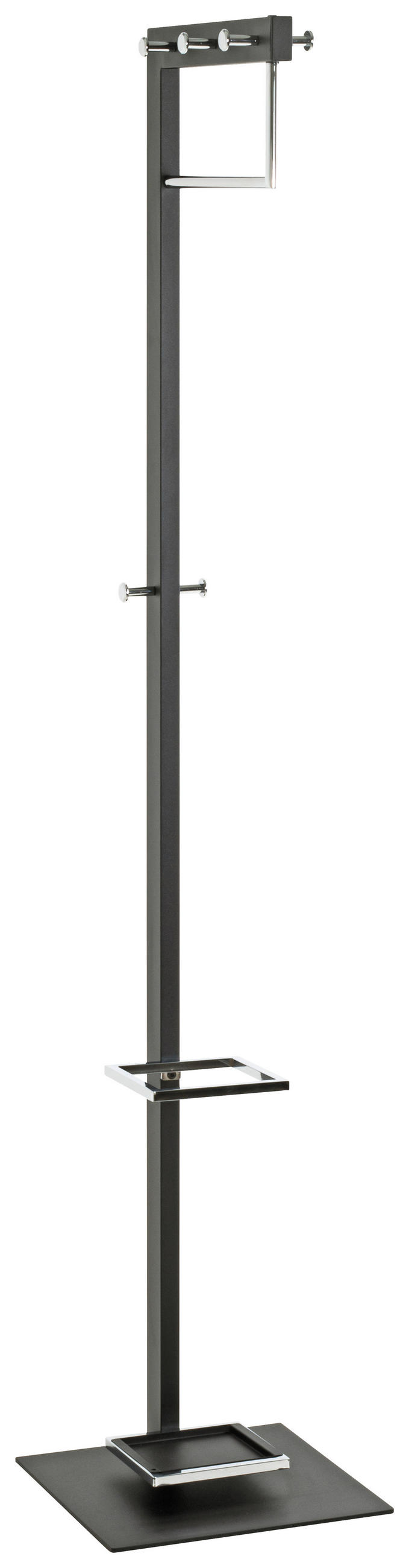 GARDEROBENSTÄNDER in Schwarz, Chromfarben 35/175/41 cm   - Chromfarben/Schwarz, Design, Metall (35/175/41cm)