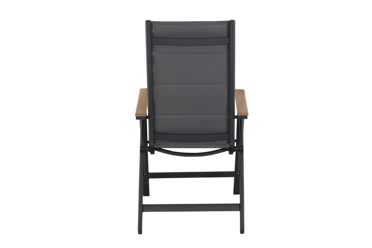 KLAPPSESSEL-SET in Holz, Metall, Kunststoff Anthrazit  - Anthrazit, Basics, Holz/Kunststoff (59/110/68cm) - Siena Garden