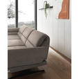 ECKSOFA Taupe Flachgewebe  - Taupe/Schwarz, Design, Textil/Metall (176-217/279-327cm) - Dieter Knoll