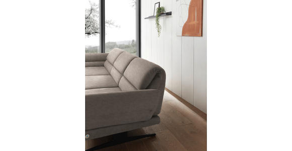 ECKSOFA Taupe Flachgewebe  - Taupe/Schwarz, Design, Textil/Metall (176-217/279-327cm) - Dieter Knoll