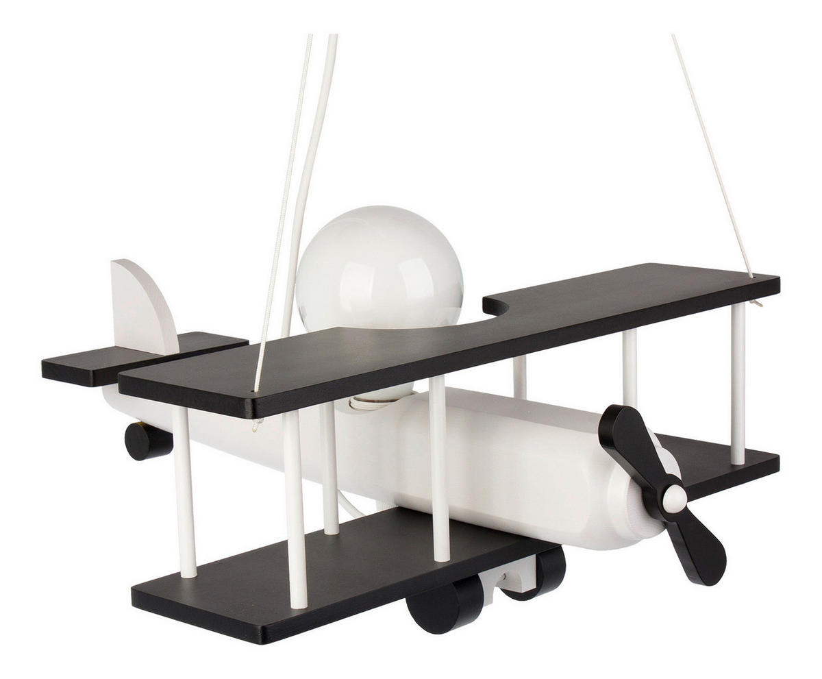 KINDERHÄNGELEUCHTE 42/45/75 cm   - Schwarz/Weiß, KONVENTIONELL, Holz (42/45/75cm)