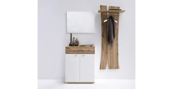 GARDEROBE 153/198/40 cm  - Eichefarben/Weiß, Design, Holzwerkstoff (153/198/40cm) - Carryhome