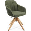 ARMLEHNSTUHL  in Velours  - Eichefarben/Grün, Design, Holz/Textil (58/82,5-85,2/60cm) - Johann Jakob