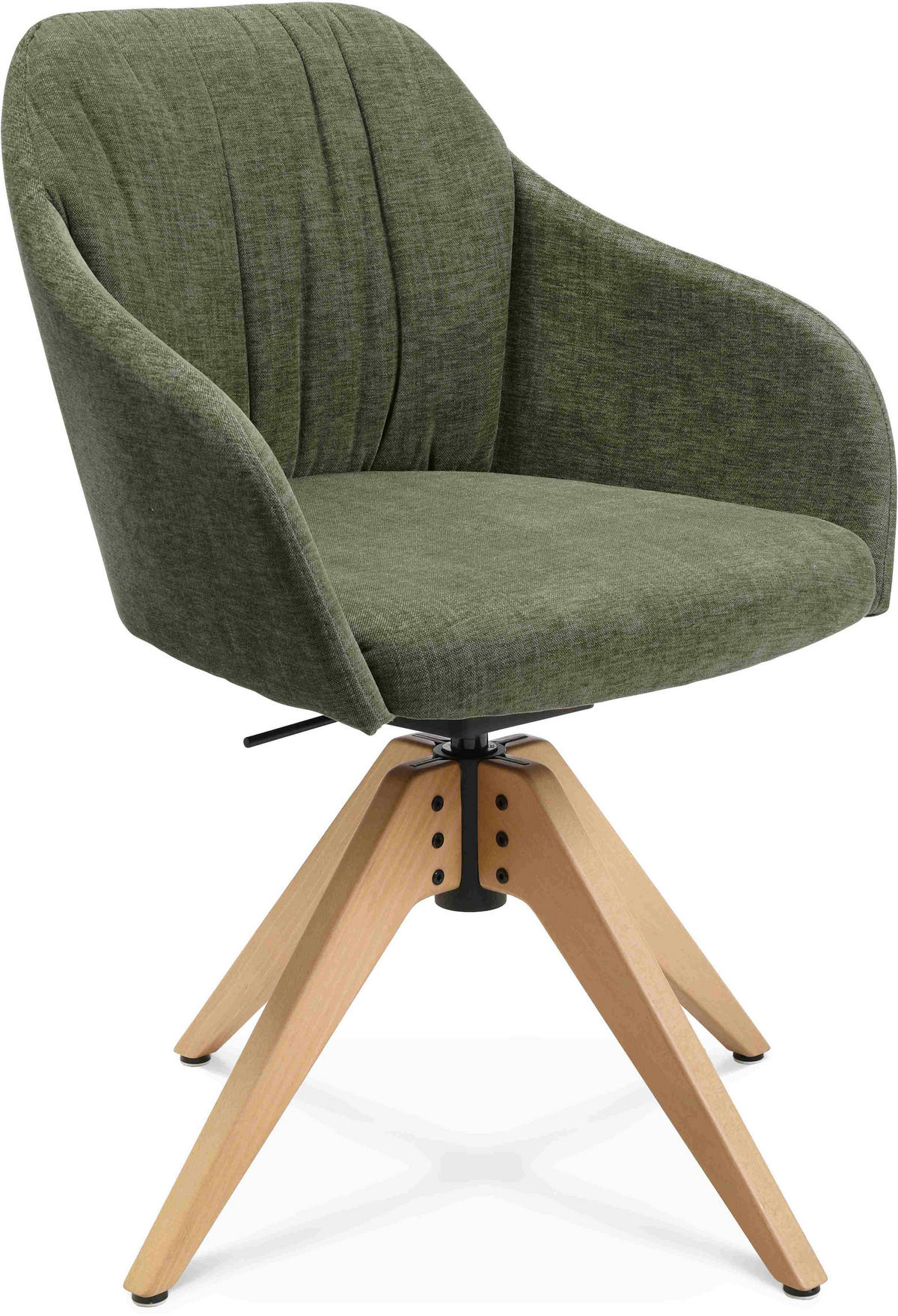 ARMLEHNSTUHL  in Velours  - Eichefarben/Grün, Design, Holz/Textil (58/82,5-85,2/60cm) - Johann Jakob