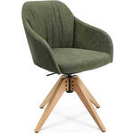 ARMLEHNSTUHL  in Velours  - Eichefarben/Grün, Design, Holz/Textil (58/82,5-85,2/60cm) - Johann Jakob