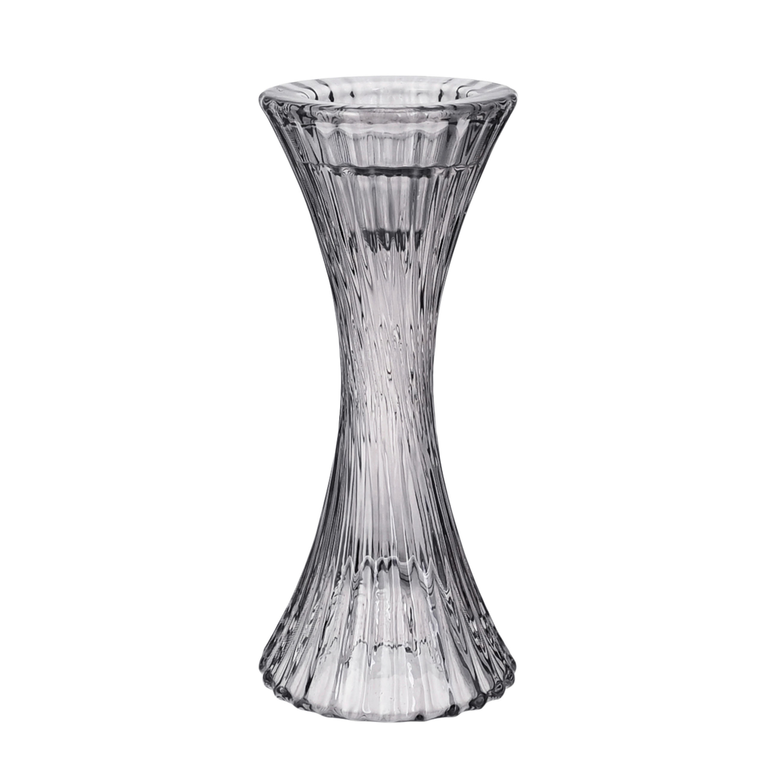 KERZENHALTER - Grau, Basics, Glas (7/16/7cm) - Ambia Home