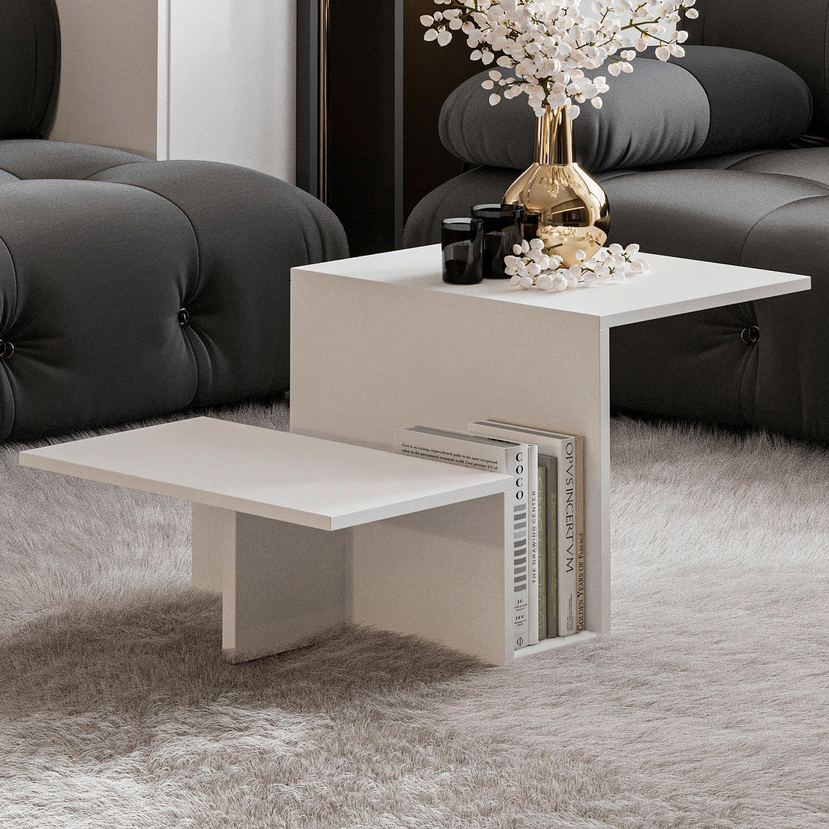 COUCHTISCH Relinda Couchtisch 90/45/50 cm Weiß  - Weiß, Design, Holzwerkstoff (90/45/50cm) - Livetastic