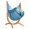 HÄNGEMATTE Naturfaser Blau  - Blau/Eukalyptusholzfarben, KONVENTIONELL, Holz/Textil (100/152/92cm) - La Siesta
