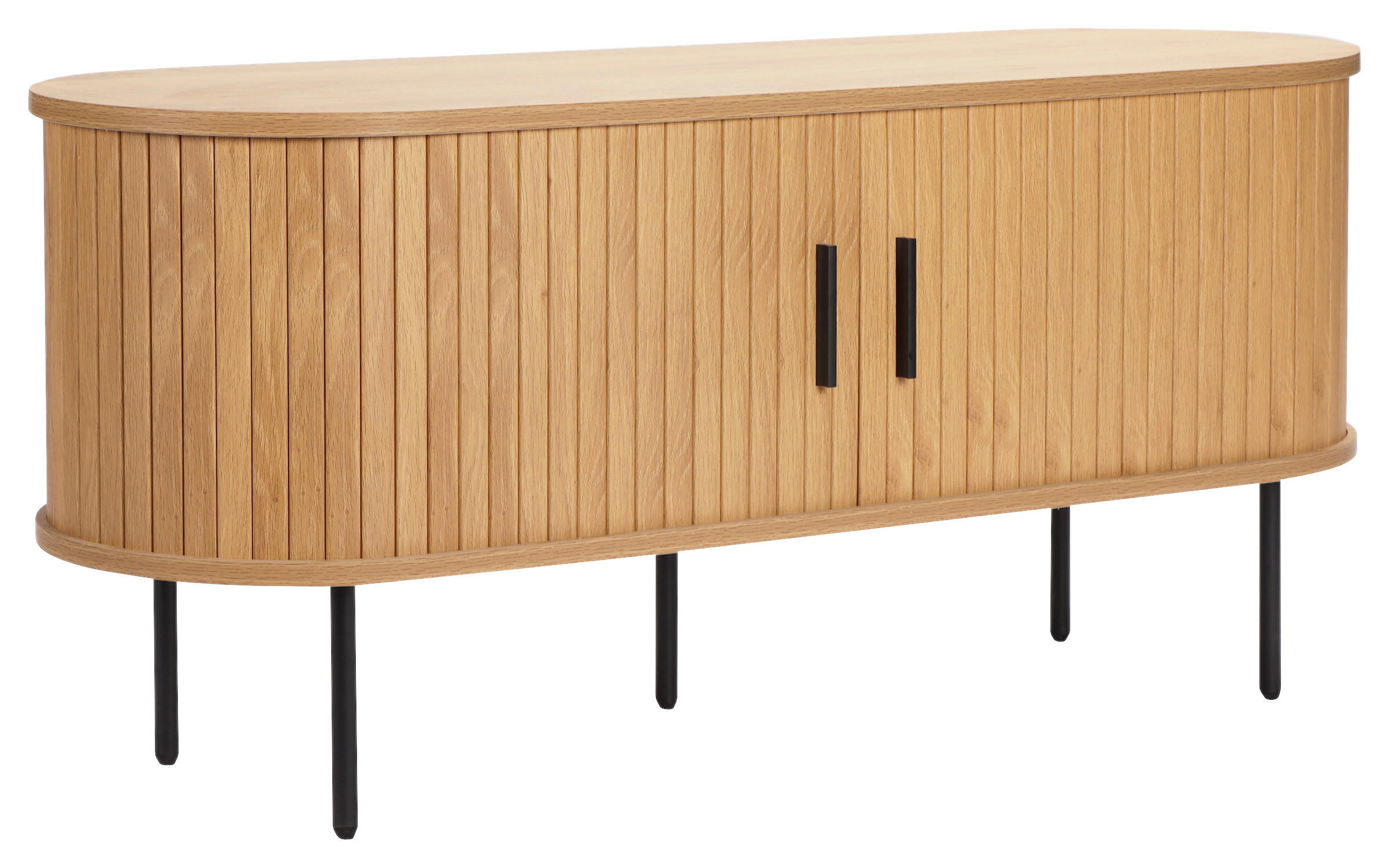 LOWBOARD  in 120/55/40 cm  - Eichefarben/Schwarz, Design, Holzwerkstoff/Metall (120/55/40cm) - Xora