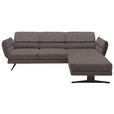 ECKSOFA  in Flachgewebe Greige  279-327/176-217 cm  - Greige/Schwarz, Design, Textil/Metall (279-327/176-217cm) - Dieter Knoll