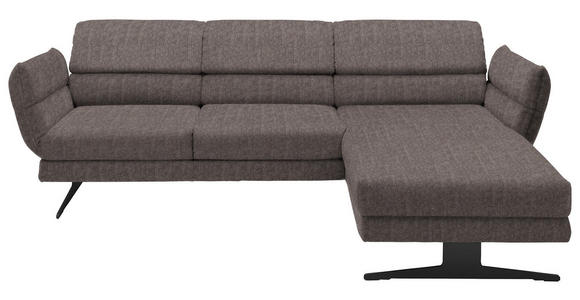 ECKSOFA  in Flachgewebe Greige  279-327/176-217 cm  - Greige/Schwarz, Design, Textil/Metall (279-327/176-217cm) - Dieter Knoll