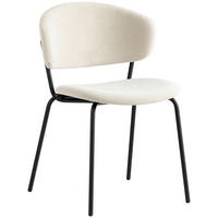 STUHL Bouclé Schwarz, Sandfarben  - Sandfarben/Schwarz, Design, Textil/Metall (49/84/51cm) - Connubia 