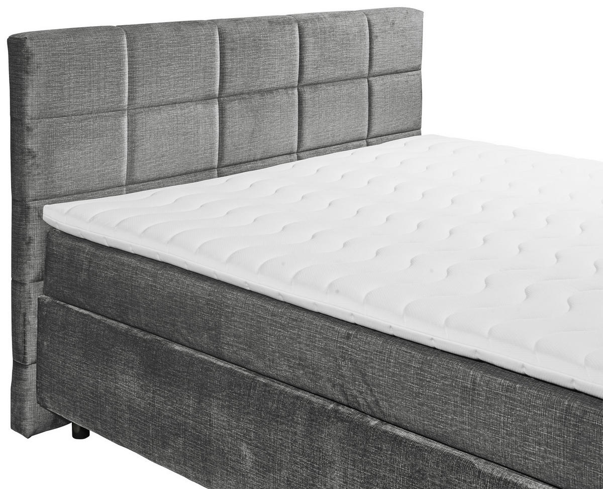 BOXSPRINGBETT 180/200 cm  in Grau  - Schwarz/Grau, Design, Holzwerkstoff/Kunststoff (180/200cm) - Xora