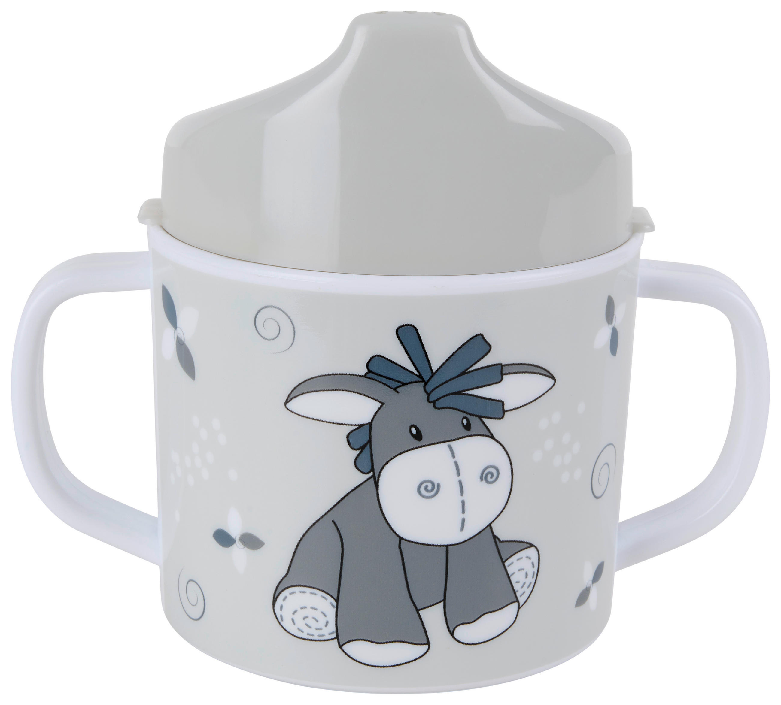 GYEREK POHÁR  - fehér/szürke, Trend, műanyag (7,5/10cm) - My Baby Lou