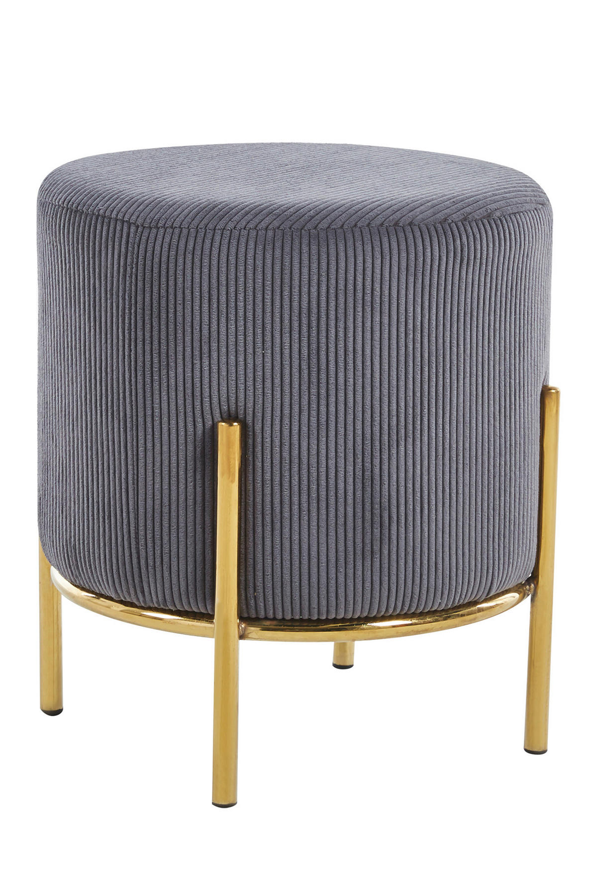 HOCKER Cord Grau, Goldfarben  - Goldfarben/Grau, MODERN, Textil/Metall (35/38/35cm) - Livetastic