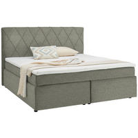 BOXSPRINGBETT 180/200 cm  in Greige  - Greige/Schwarz, Design, Kunststoff/Textil (180/200cm) - Xora
