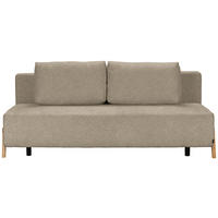 SCHLAFSOFA  mit Stoffauswahl, Liegefunktion, Schlafen auf Sitzhöhe Teddystoff Greige  - Greige/Naturfarben, Design, Holz/Textil (211/88/102cm) - Niels Andersson