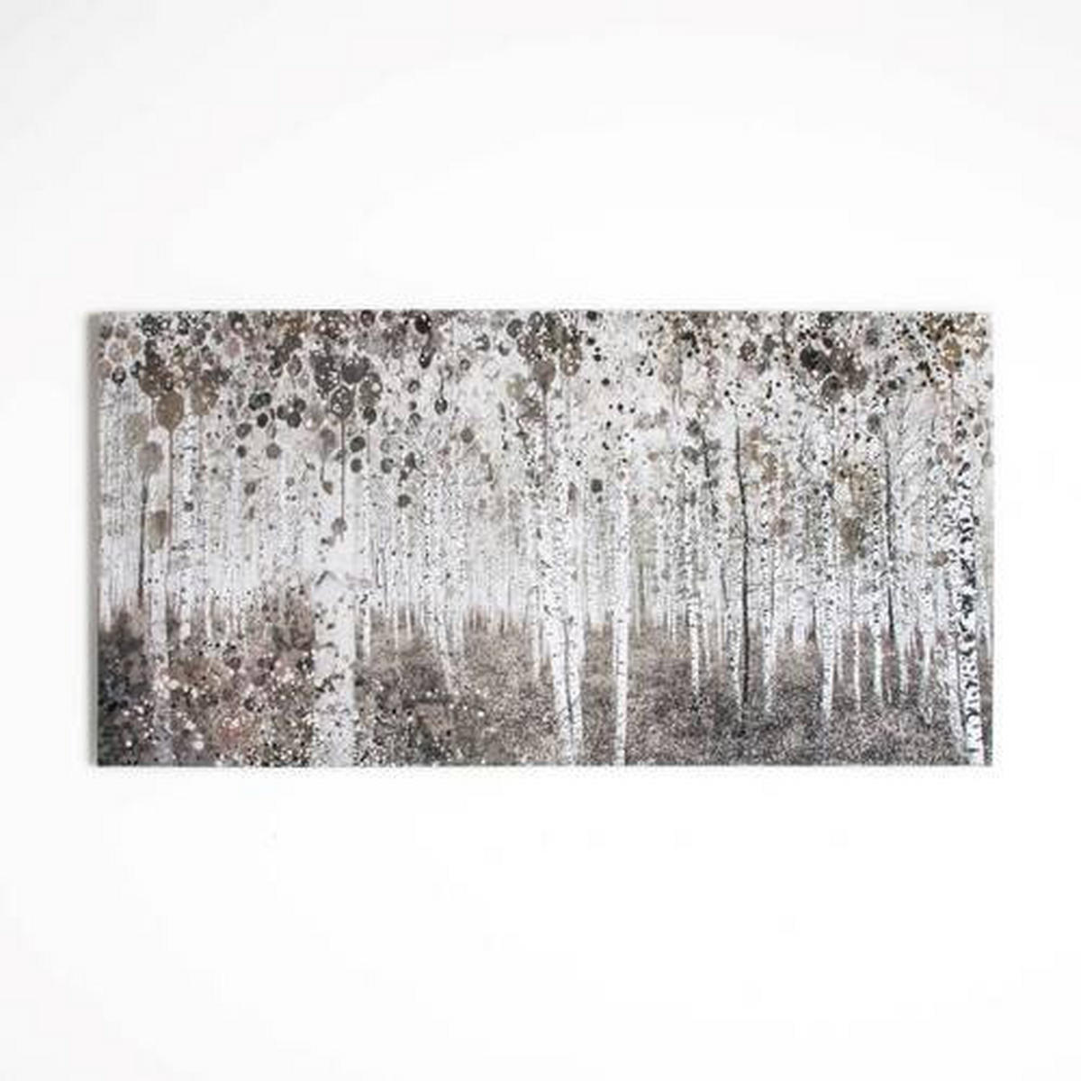 BILD Bäume  - Braun/Weiß, Basics, Holzwerkstoff/Textil (120/60/3cm)