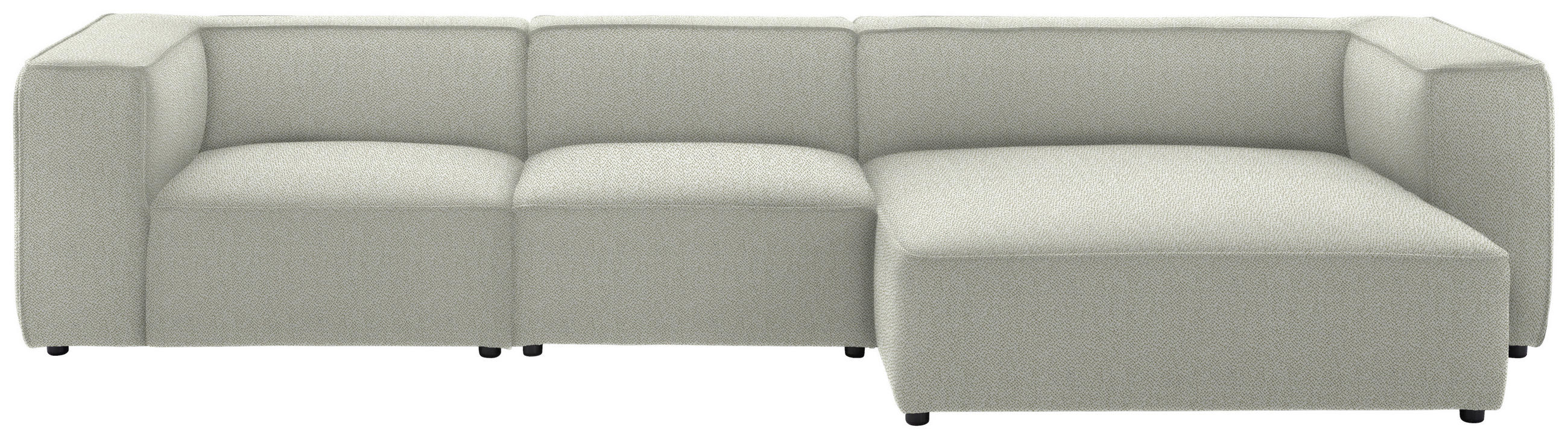 ECKSOFA in Flachgewebe Ecru  341/164 cm  - Ecru/Schwarz, Design, Kunststoff/Textil (341/164cm) - W.Schillig