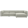 ECKSOFA in Flachgewebe Ecru  341/164 cm  - Ecru/Schwarz, Design, Kunststoff/Textil (341/164cm) - W.Schillig