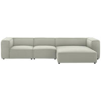 ECKSOFA in Flachgewebe Ecru  341/164 cm  - Ecru/Schwarz, Design, Kunststoff/Textil (341/164cm) - W.Schillig