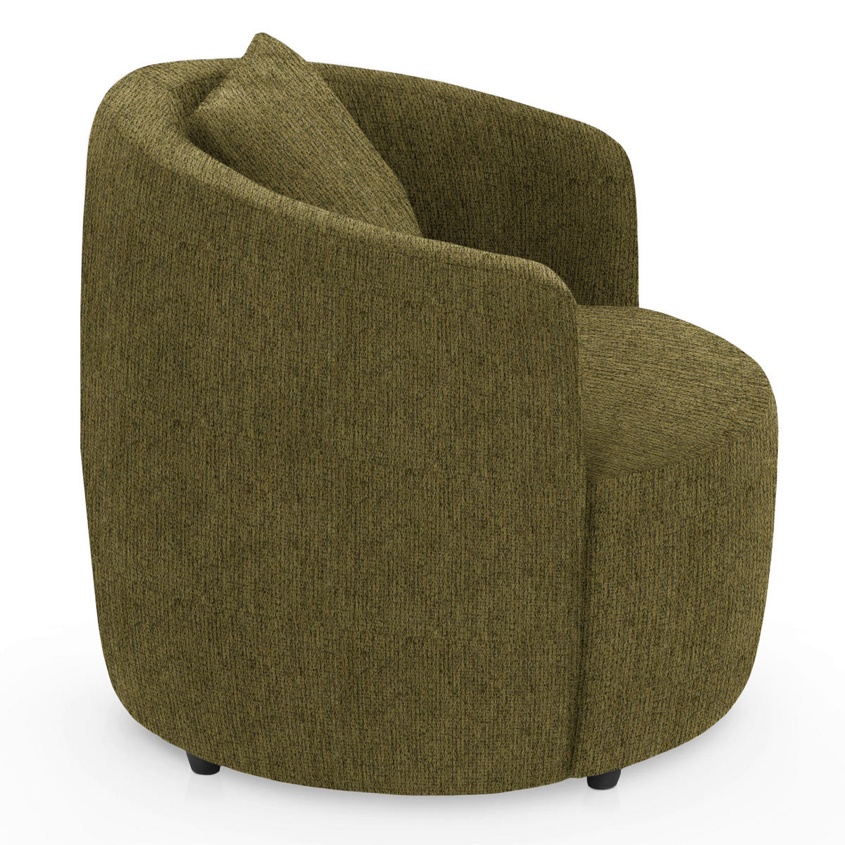 COCKTAILSESSEL in Chenille Olivgrün  - Schwarz/Olivgrün, Design, Kunststoff/Textil (81/74/81cm) - Livetastic