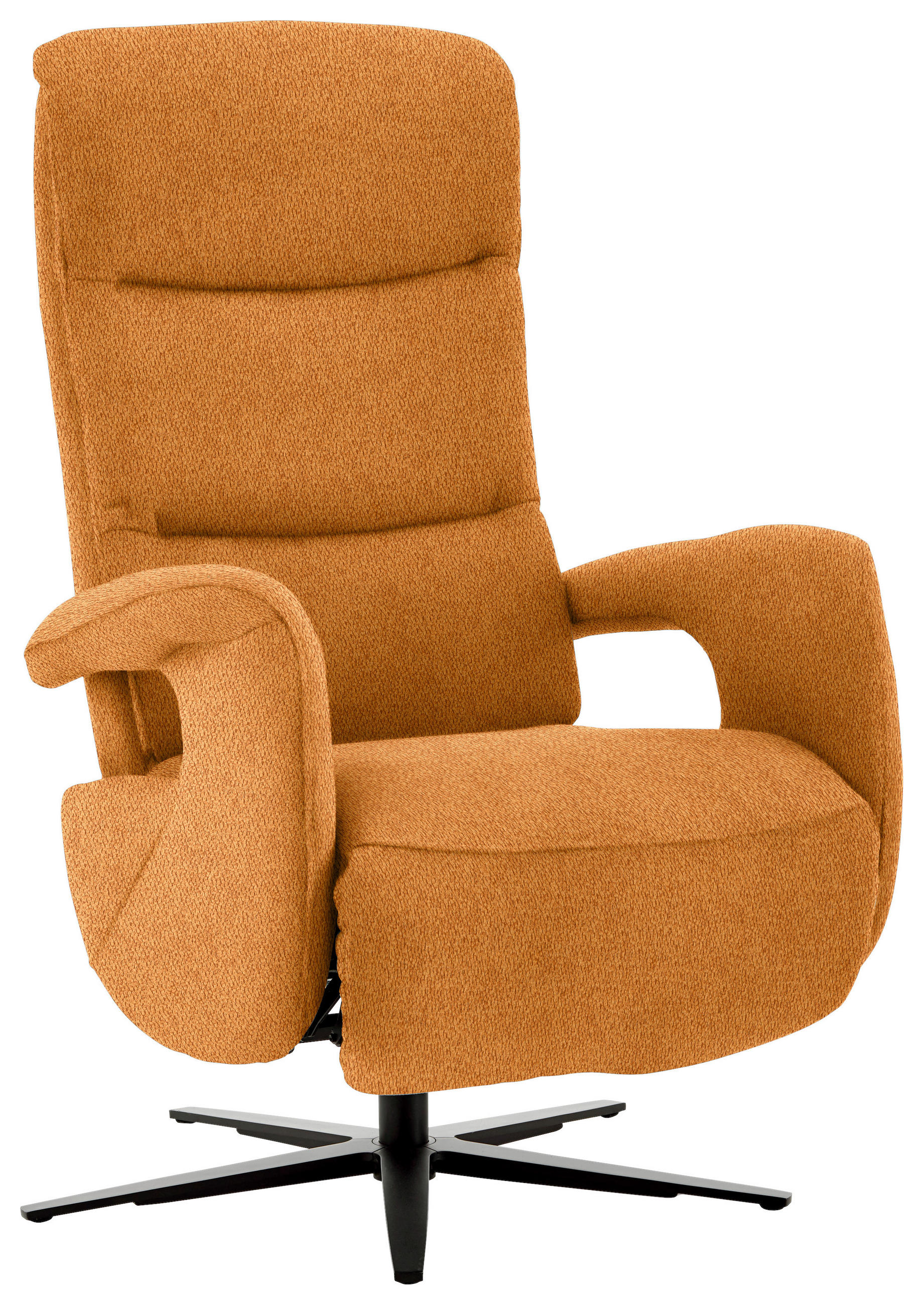 RELAXSESSEL in Textil Orange  - Schwarz/Orange, Design, Textil/Metall (71/112/83cm) - Beldomo Style