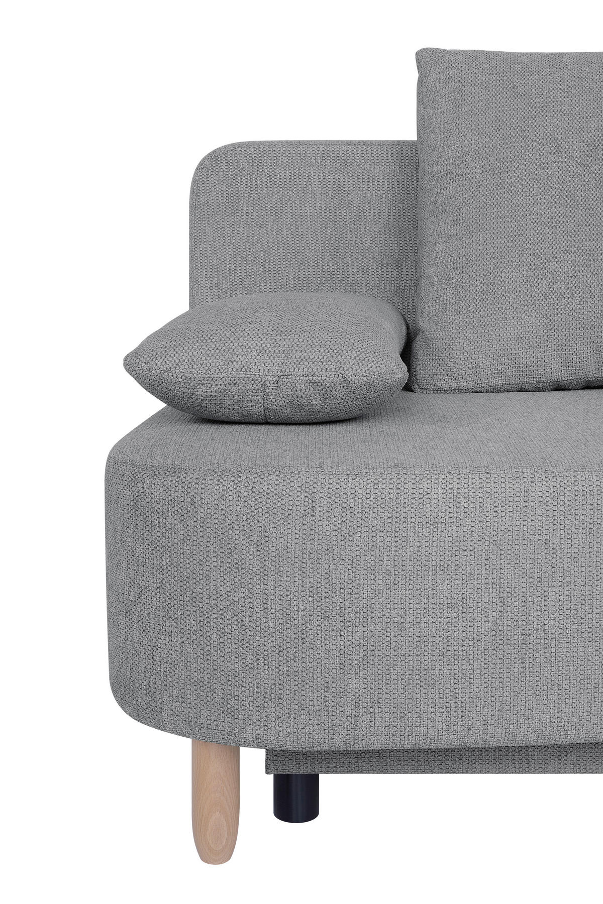 SCHLAFSOFA  mit Webstoff Taupe  - Taupe/Buchefarben, Design, Holz/Kunststoff (193/86/85cm) - P & B