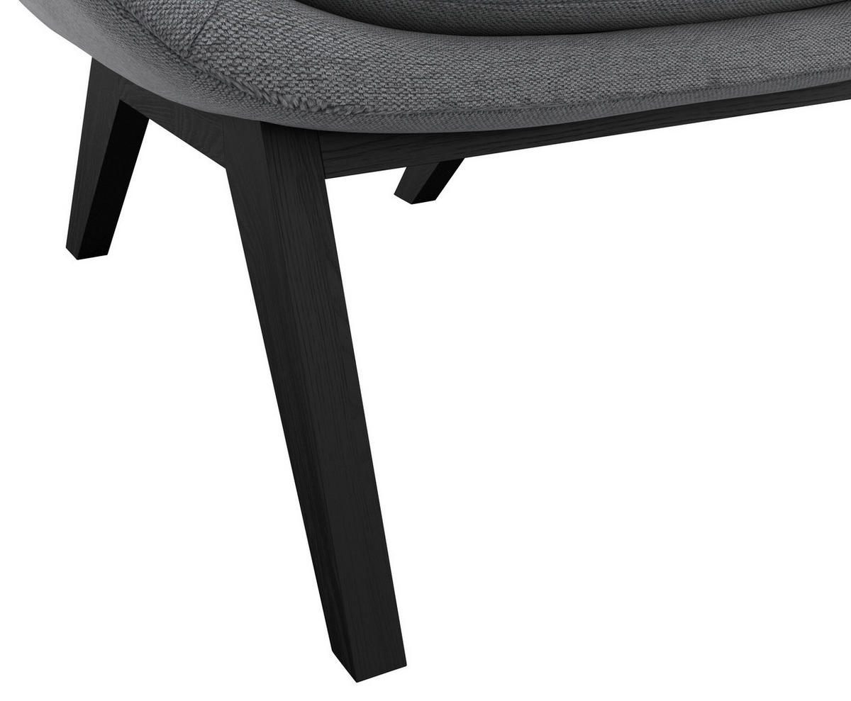 SESSELSET Flachgewebe Hocker    - Schwarz/Grau, Design, Holz/Textil (84/95/96cm) - MID.YOU
