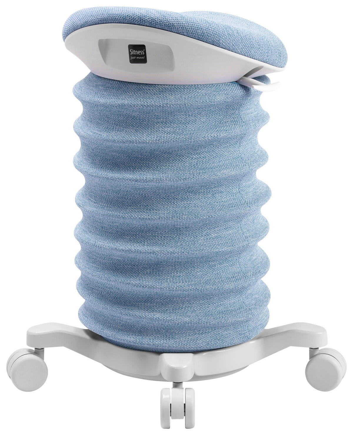BÜROHOCKER Weiß, Hellblau  - Weiß/Hellblau, Design, Kunststoff/Textil (37,5/58-70/36cm) - Topstar