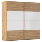 SCHWEBETÜRENSCHRANK 226/223/68 cm 2-türig Weiß, Eiche Artisan  - Eichefarben/Weiß, Design, Glas/Holzwerkstoff (226/223/68cm) - Xora