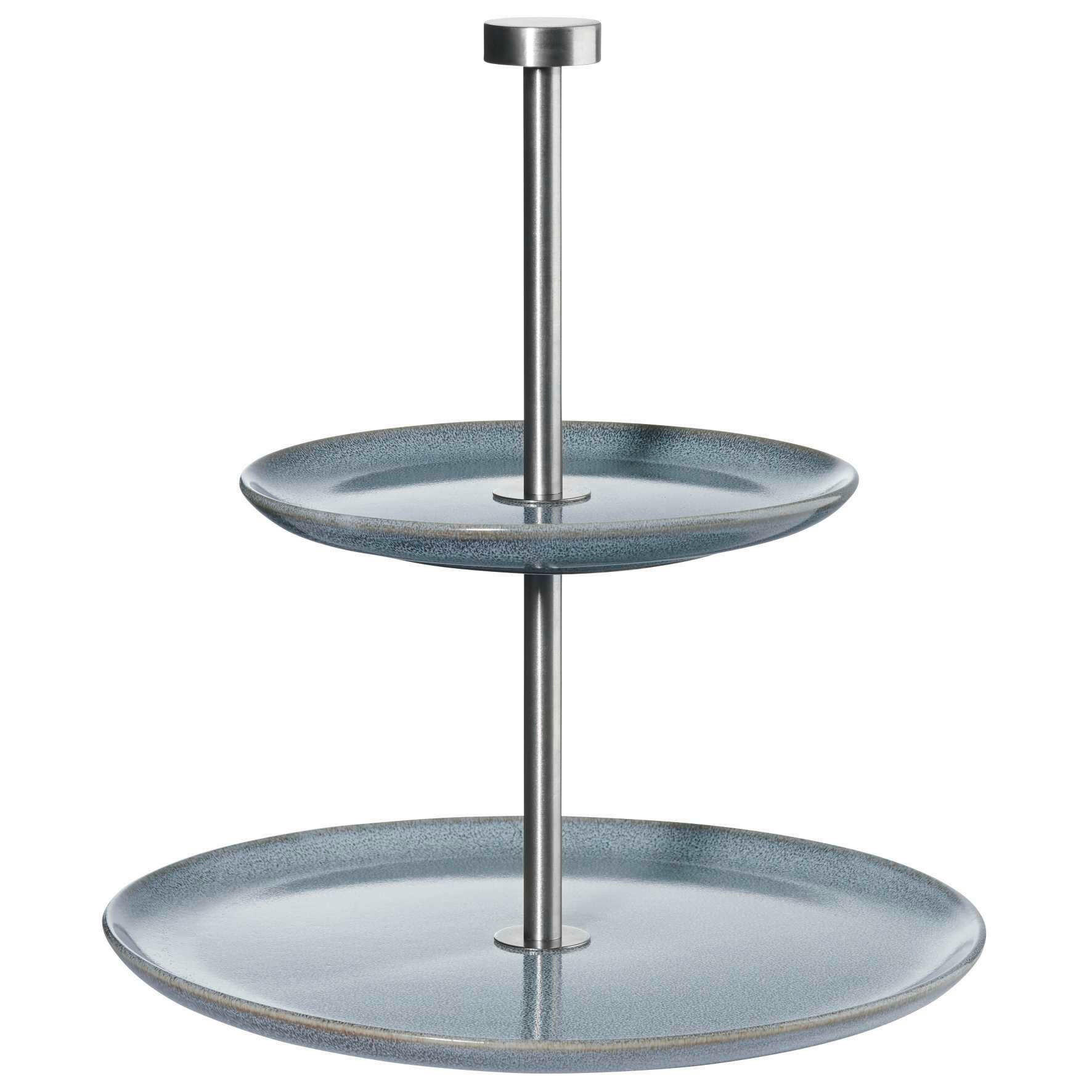 ETAGERE 2-stöckig - Blau, Design, Stein (22/25cm) - ASA