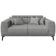 2-SITZER-SOFA  in Webstoff Grau  - Schwarz/Grau, KONVENTIONELL, Textil/Metall (200/80/113cm) - Carryhome