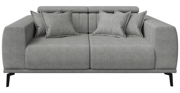 2-SITZER-SOFA  in Webstoff Grau  - Schwarz/Grau, KONVENTIONELL, Textil/Metall (200/80/113cm) - Carryhome