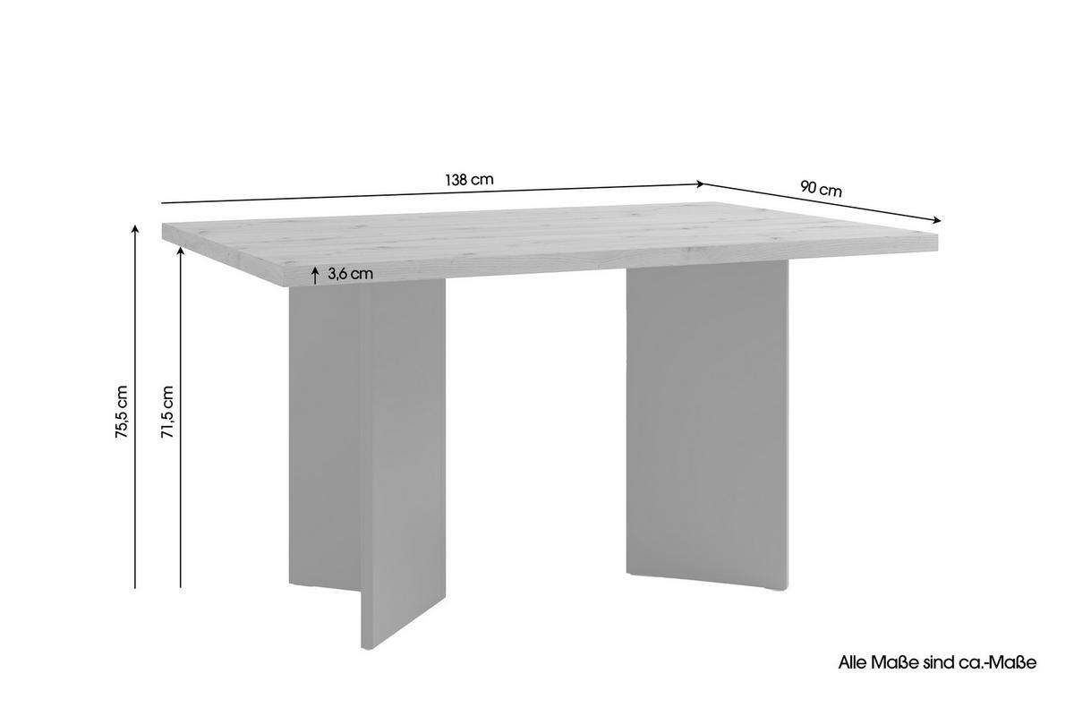 ESSTISCH rechteckig Anthrazit, Eichefarben  - Eichefarben/Anthrazit, MODERN, Holzwerkstoff (138/90/75,5cm) - MID.YOU