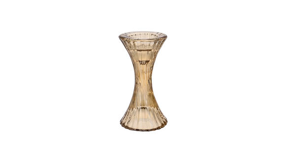KERZENHALTER - Bernsteinfarben, Basics, Glas (7/13/7cm) - Ambia Home