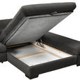 ECKSOFA  in Flachgewebe Dunkelgrau  204/341 cm  - Dunkelgrau/Schwarz, Design, Textil/Metall (204/341cm) - Xora