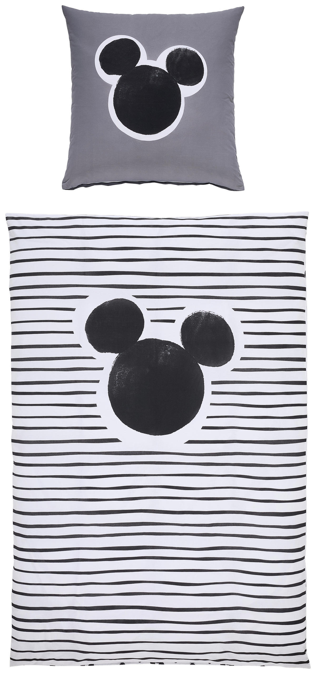 WENDEBETTWÄSCHE Renforcé 135/200 cm  - Schwarz/Weiß, Textil (135/200cm) - Disney