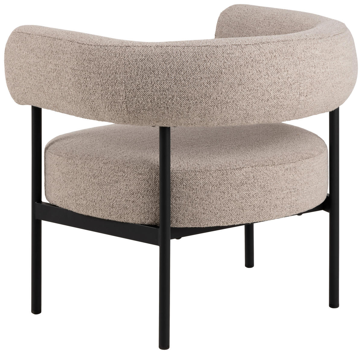 COCKTAILSESSEL Flachgewebe Beige    - Beige/Schwarz, Design, Textil/Metall (78,5/71/67,5cm) - Carryhome