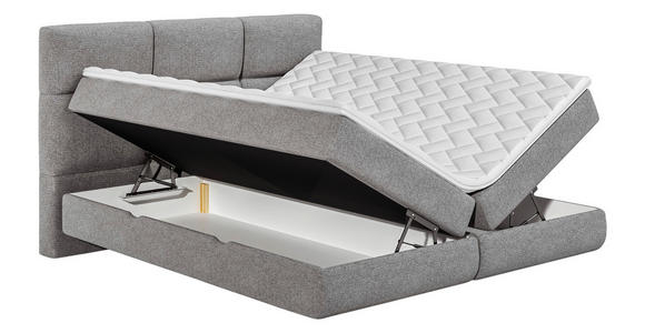 BOXSPRINGBETT 140/200 cm  in Grau  - Schwarz/Grau, Basics, Holz/Holzwerkstoff (140/200cm) - Esposa