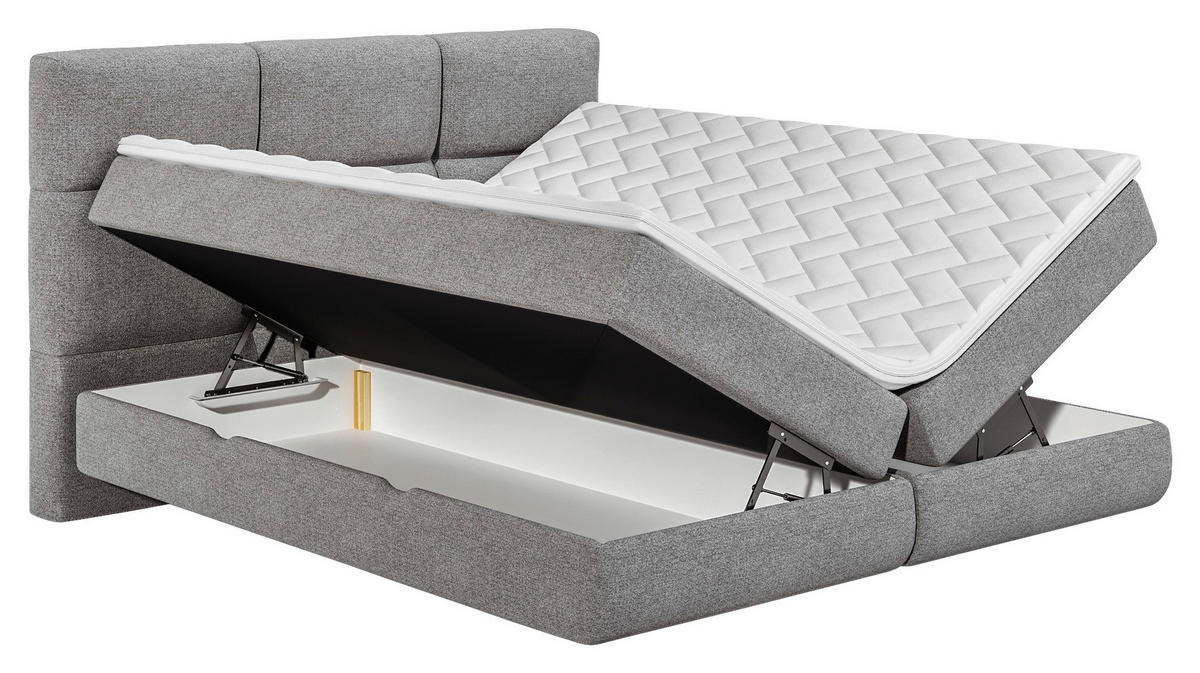 BOXSPRINGBETT 180/200 cm  in Grau  - Schwarz/Grau, Basics, Holz/Holzwerkstoff (180/200cm) - Esposa