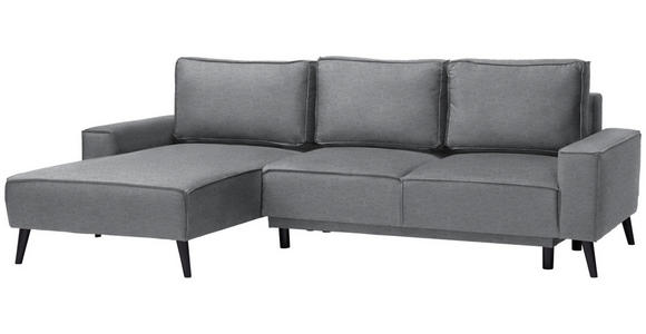 ECKSOFA in Velours Grau  - Schwarz/Grau, Basics, Holz/Textil (161/260cm) - Carryhome